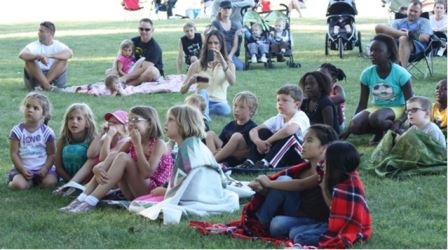 Kids enjoying a Movie in the Park